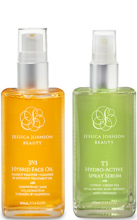 Jessica Johnson Beauty 3N1 Hybrid Face Oil + T3 Hydro Active Spray Serum Set